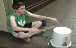 Gideon Grossman is using his drumming skills to raise money for research into a cure for Crohn's disease.