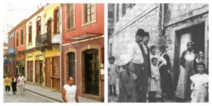 Left: A street in the Ladadika neighborhood, which used to be the Jewish quarter in Thessaloniki. The Greek city was a haven for Jewish refugees (right) from the Spanish and Portuguese inquisitions.