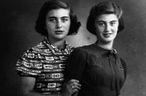 Carry Ulreich, right, and her older sister, Rachel, in a photograph taken during their time in hiding in Rotterdam during the Nazi occupation. (Boekencentrum/Mozaïek)