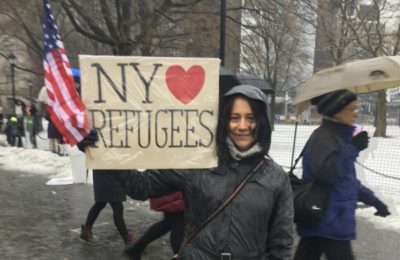 Lisa Davidson joined the New York rally.
