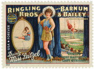 The stamp depicting Dainty Miss Leitzel