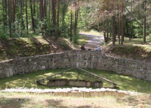 The infamous 'Burning Pit' used by the Nazis to burn the remains of their Jewish victims in the Ponar forest near Vilnius. (Ezra Wolfinger/WGBH)