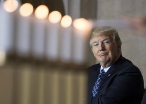 Donald Trump at the Days of Remembrance Holocaust ceremony in the Capitol Rotunda, April 25, 2017. (Tom Williams/CQ Roll Call)