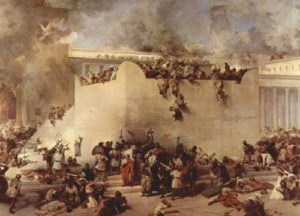 The destruction of the First Temple, depicted by Francesco Hayez. (Wikipedia)
