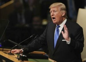 Donald Trump speaks at the UN, Sept. 19, 2017. (Spencer Platt/Getty)