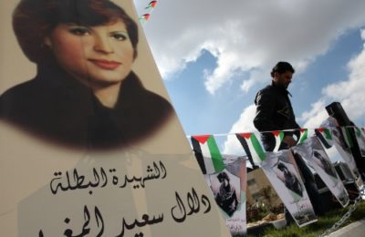 Posters of Dalal Mughrabi in Ramallah. (Abbas Momani/AFP/Getty)