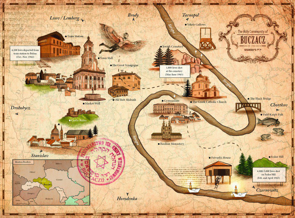 A map of SY Agnon's Buczacz