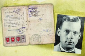 Jan Zwartendijk pictured with one of the transit visas he issued.