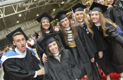 A group of graduates from Brandies class of '17. (Mike Lovett/Brandeis University)