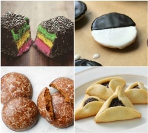 Clockwise, from upper left: Rainbows, Black & Whites, Hamantaschen and Duvshaniot.