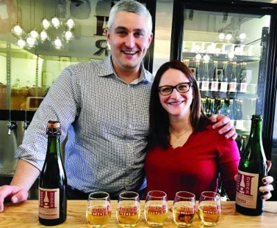 Daniel and Talia Haykin in the tasting room. (Sara Schiffer)