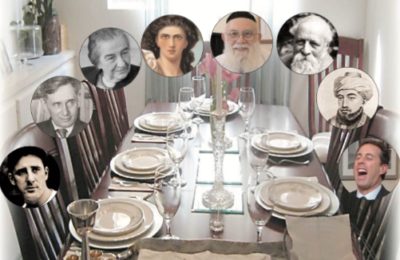 An imagined Shabbat table of special guests