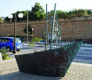 A view of the Crete Holocaust memorial on the harbor of Chania.