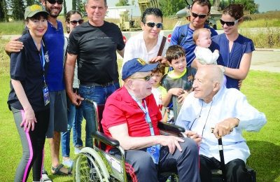 In May, 2016, Sid Shafner, in red shirt, met Holocaust survivor Marcel Levy.