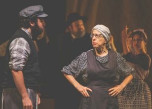 Kirk Geritano, l, and Jackie Hoffman in the Yiddish language ‘Fiddler on the Roof.’