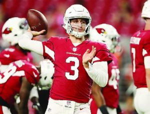 Josh Rosen pictured at the Cardinals preseason game against the Broncos. (Christian Petersen/Getty)
