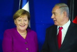 Benjamin Netanyahu and Angela Merkel meet in Jerusalem, Oct. 4, 2018.  (Lior Mizrahi/Getty)