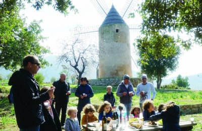 Members of the Jewish community of Mallorca, Spain, attend a Tu b'Shvat picnic, Feb. 10, 2019. (Cnaan Liphshiz)