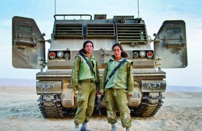 Two Artillery Corps fighters and instructors in Shivta, Israel (Debbie Zimelman)