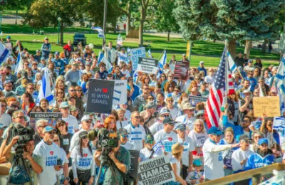 A view of the crowd that gathered on the West Steps of the Capitol on Oct. 15, 2023 in solidarity with Israel. (Blu Poetry ~ Creative Services)