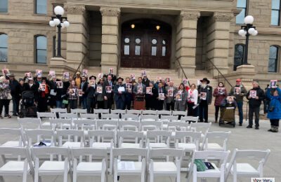 A Stand in Solidarity with Israel gathering at the Wyoming State Capitol in Cheyenne, March 7, 2024.
