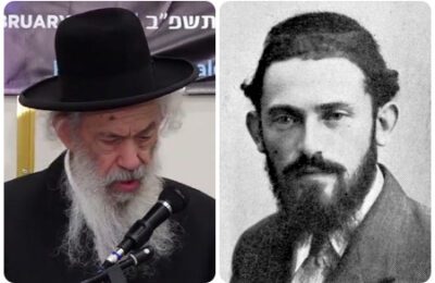 Rabbi Tzvi Kushelevsky, left (JNS); his father and child's namesake, Eliyahu, right (IJN file photo)