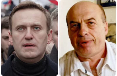 Alexei Navalny, left; and Natan Sharansky, right (Wikimedia Commons)