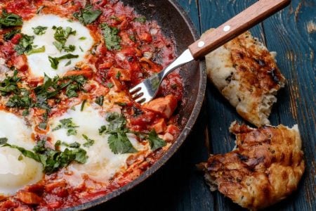 A traditional Israeli shakshuka. (The Nosher)