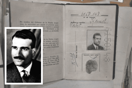 Eliyahu ‘Eli’ Cohen is considered Israel’s most successful spy. The Egyptian-born Israeli gathered intelligence that helped Israel win the Six Day War. Above is his forged passport in the name Kamel Amin Thaabet — his identity in Syria. (Kobi Gideon/Israel GPO)