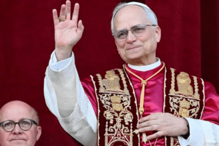 Pope Leo XIV addresses the world following his election. (Getty Images)