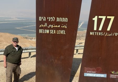 The Dead Sea was among the many places Dr. Robert Enzenauer visited on his whirlwind Israel tour. (Courtesy)