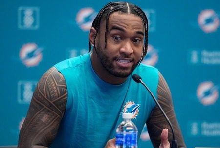 Tua Tagovailoa of the Miami Dolphins ahead the NFL’s first ever game in Madrid, Spain, Nov. 12, 2025. (Dennis Agyeman/Europa Press via Getty Images)