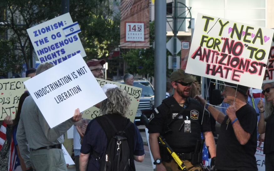 Coloradans rally outside NEA Assembly against anti-Zionist, anti-Jewish tropes