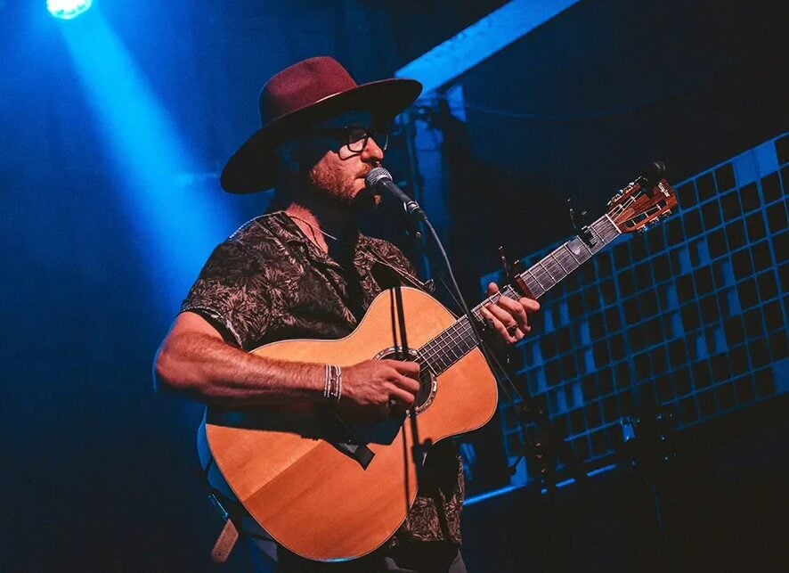Mikey Pauker performing in Berkeley, Calif. (Courtesy Pauker via JTA)