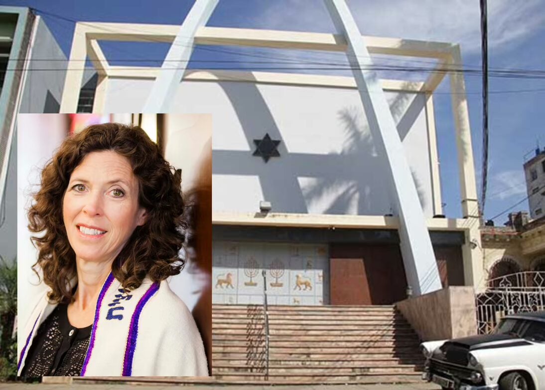 Rabbi Susan Miller Rheins has traveled to Cuba seven times to visit its Jewish communities. Back: Beth Shalom synagogue, or El Patronato, is Cuba’s largest. (Josh Tapper)