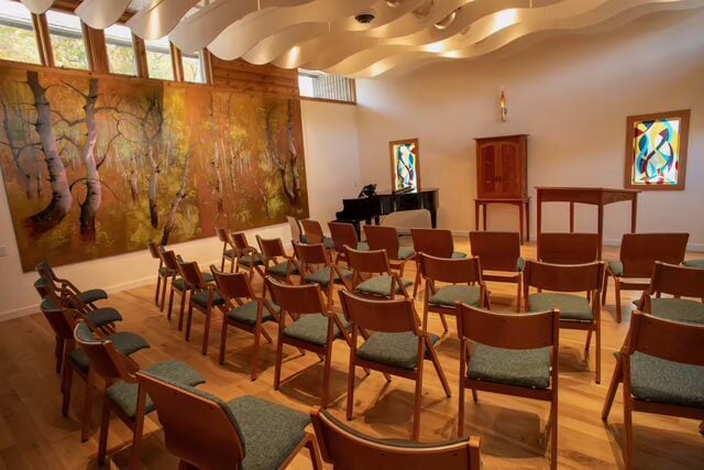 The sanctuary in Jackson Hole Jewish Community’s new synagogue.